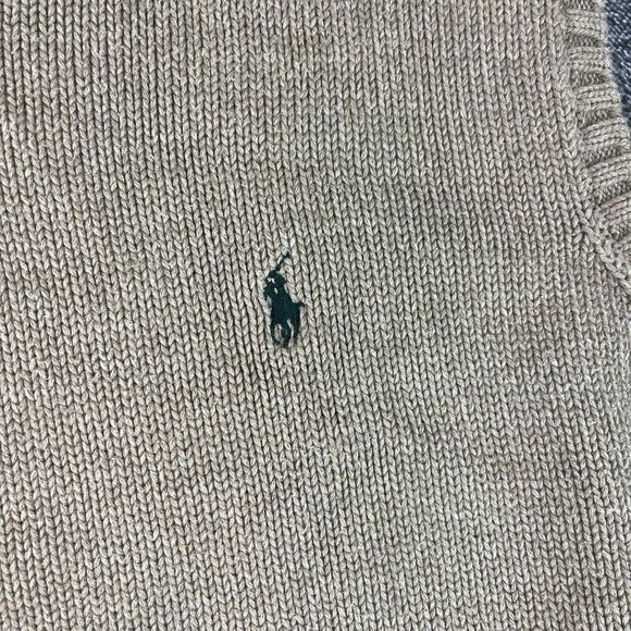 Vtg Polo Ralph Lauren Brown Knitted V-Neck Sweater Vest Men's L Pony Golf Cotton - Picture 3 of 10